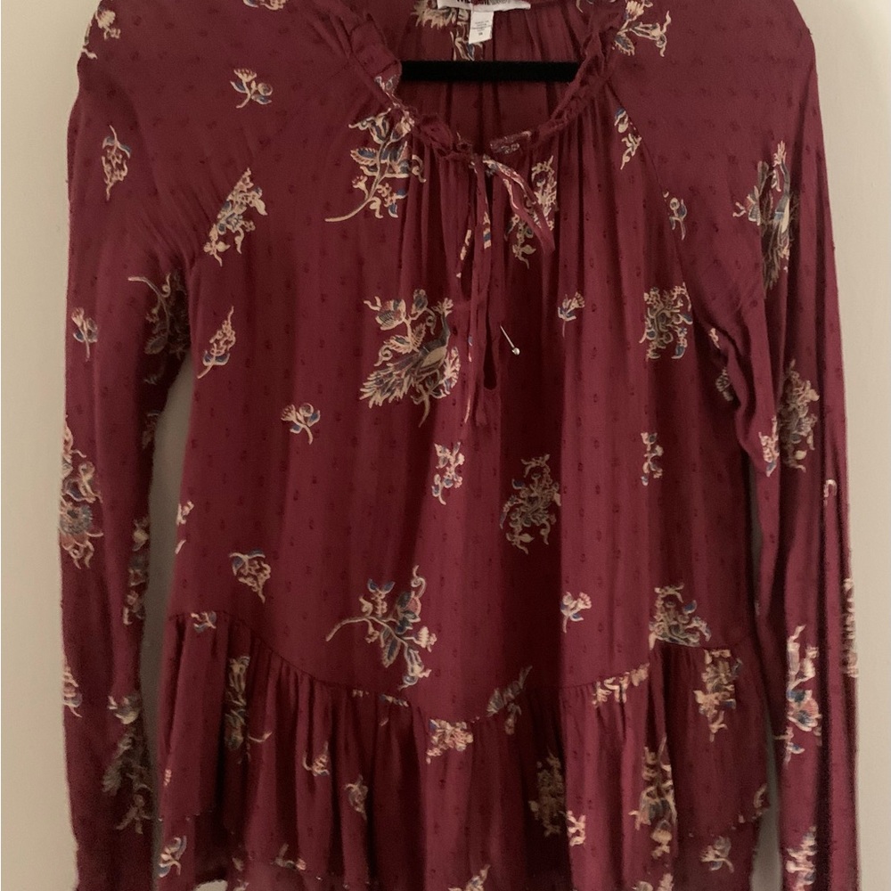 Floral Burgundy Women's Top